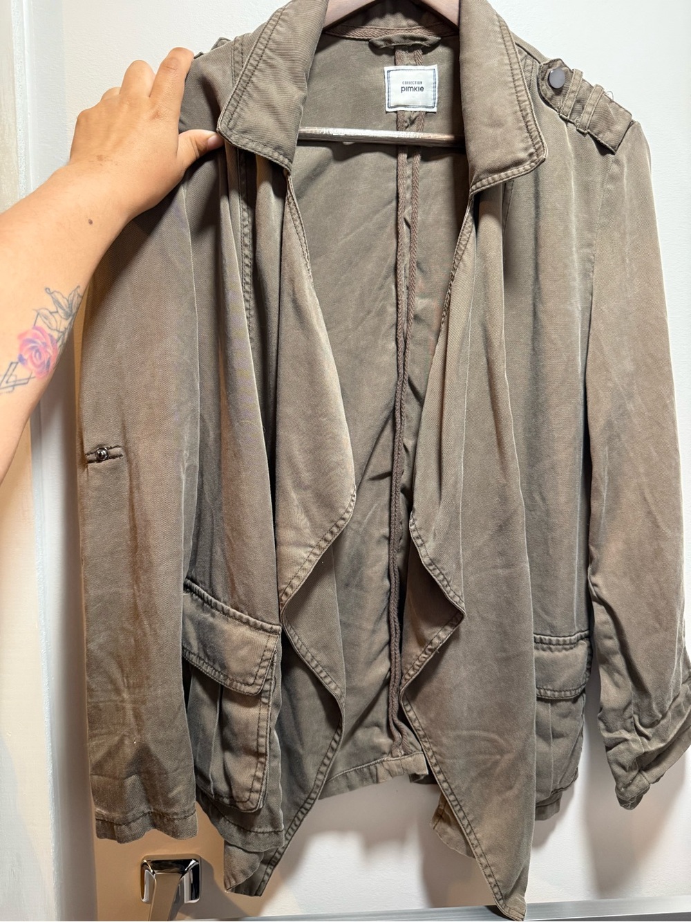 Prana Olive Green Draped Utility Jacket